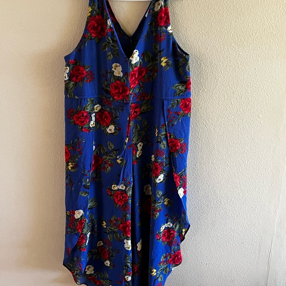 Purple Snow Blue jumper with Red Floral Design